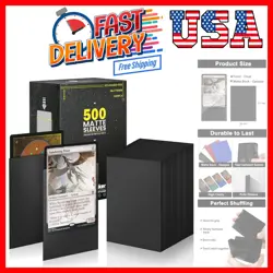 Standard Black MTG Card Sleeves 500 Pack, Card Protectors Sleeves Matte Back ... - Image 1