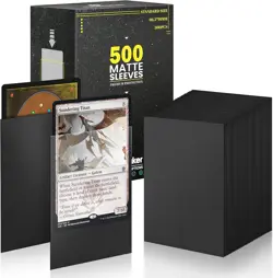 Standard Black MTG Card Sleeves 500 Pack, Card Protectors Sleeves Matte Back ... - Image 2