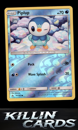 Reverse Holofoil Piplup (32) 32/156 Pokemon Common SM - Ultra Prism Card NM - Image 1