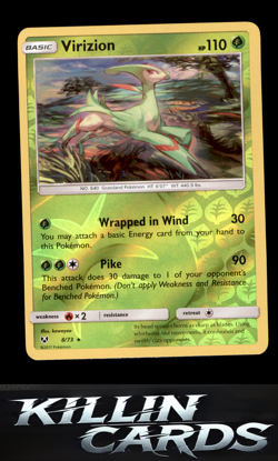 Reverse Holofoil Virizion 8/73 Pokemon Holo Rare Shining Legends Card NM - Image 1