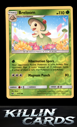 Reverse Holofoil Breloom 5/73 Pokemon Common Shining Legends Card NM - Image 1