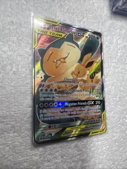 Pokemon Eevee & Snorlax GX Team Up TCG SM169 Holo Promo Card - Image 2