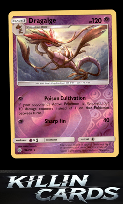 Reverse Holofoil Dragalge 92/236 Pokemon Rare SM - Cosmic Eclipse Card NM - Image 1