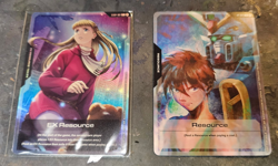 Gundam Card Game Relena EX Resource EXRP-001 and Heero RP-001 Resource - Image 1