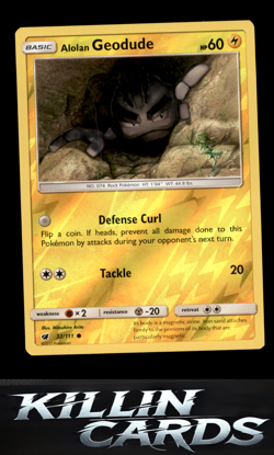 Reverse Holofoil Alolan Geodude 32/111 Pokemon Common SM - Crimson Invasion Card - Image 1