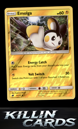 Reverse Holofoil Emolga 35/111 Pokemon Uncommon SM - Crimson Invasion Card NM - Image 1