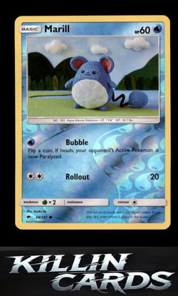 Reverse Holofoil Marill 34/147 Pokemon Common SM - Burning Shadows Card NM - Image 1