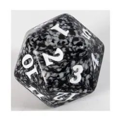 WOTC MTG Spindown d20 Life Counters Dominaria - Black w/White NM - Image 1
