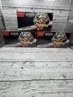 LOT OF 3 Pokemon Scarlet Violet Prismatic Evolutions Surprise Box NEW SEALED - Image 1