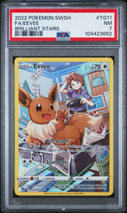 PSA 7 - MINT 2022 POKEMON SWORD & SHIELD BRILLIANT STARS #TG11 FULL ART/EEVEE - Image 1