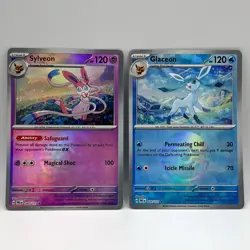 Sylveon + Glaceon Pokeball Holo Lot (NM) - SV Prismatic Evolutions Pokemon TCG - Image 1