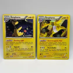 Pokemon TCG Ampharos Holo Rare Lot NM - Dragons Exalted 2012 & Steam Siege 2016 - Image 1