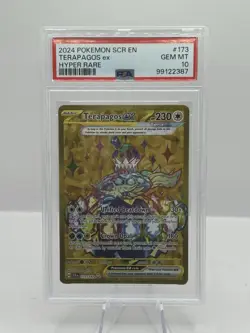 2024 Pokemon SCR EN Hyper Rare 173/142 Terapagos ex PSA 10 - Image 1