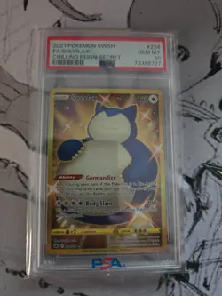 2021 POKEMON SWORD & SHIELD CHILLING REIGN SECRET #224 FULL ART SNORLAX PSA 10 - Image 1