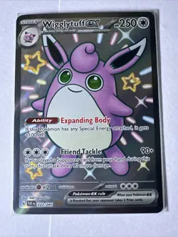 Pokemon TCG Paldean Fates Wigglytuff EX 222/091 Shiny Ultra Rare Card - Image 2