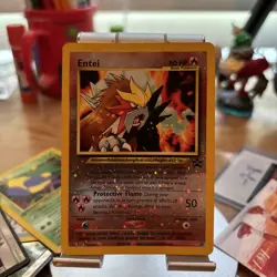 Pokemon TCG Entei #34 Reverse Holo Promo Card Damaged - Image 1