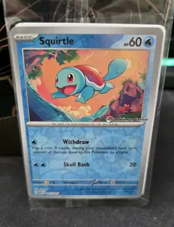Pokemon Center Squirtle 151 Stamped Promo Card 007/165 Reverse Holo Sealed - Image 1