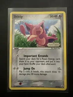 Pokemon Skitty 64/92 Reverse Holo Legend Maker Stamped Card TCG [LP] - Image 1