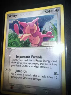 Pokemon Skitty 64/92 Reverse Holo Legend Maker Stamped Card TCG [LP] - Image 2