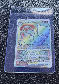 Pokemon Go Mewtwo VSTAR 079/078 Rainbow Secret Rare TCG Card - Mint Condition - Image 1