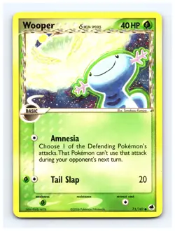 💥 Pokemon Dragon Frontiers Wooper (Delta Species) 71/101 2006 Vintage Card 2006 - Image 1