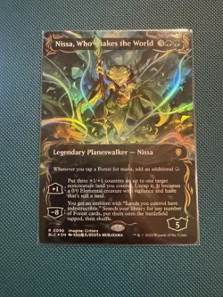 Nissa, Who Shakes the World (Borderless) (Raised Foil) Bloomburrow Foil - Image 1