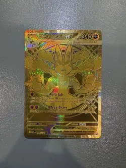 Pokemon M Mega Lucario EX Gold Ultra Secret Rare Holo Card - Image 3