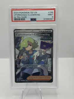 2024 Pokemon TEF EN Ultra Rare 198/162 Ciphermaniac's Codebreaking PSA 9 - Image 1