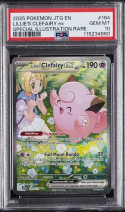 2025 POKEMON JTG EN-JOURNEY TOGETHER #184 LILLIE'S CLEFAIRY EX PSA 10 - Image 1