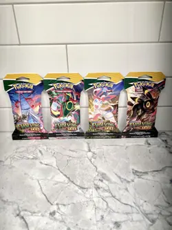 Pokemon Evolving Skies Sleeved Booster Pack Art Set of 4 Sealed - Image 1