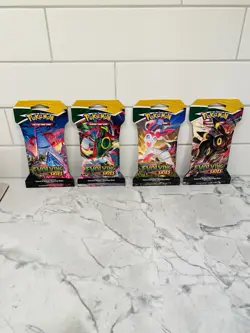 Pokemon Evolving Skies Sleeved Booster Pack Art Set of 4 Sealed - Image 4