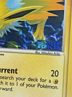2005 Pokemon Ex Unseen Forces Jolteon Reverse Foil Holo 8/115 *Stamped* PSA 10 - Image 3