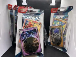 10 Pokemon TCG Blister Packs Paradox Rift 5 Glimmora & 5 Ceruledge Promos 2023 - Image 1