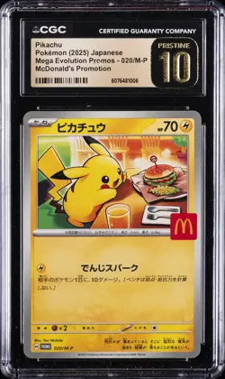 2025 POKEMON MEGA EVOLUTION PROMOS JPN #20 PIKACHU CGC 10 PERFECT - Image 1