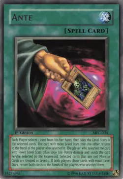 Yugioh Ante MFC-034 Rare 1st Edition NM - Image 1