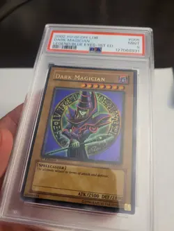 Yu-Gi-Oh! Dark Magician Legend of Blue Eyes 1st Edition Ultra LOB-005 WAVY PSA 9 - Image 1