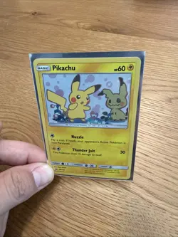 2019 Pokemon Team Up Pikachu Holo Promo #SM162 Black Star Promo Card LP - Image 1