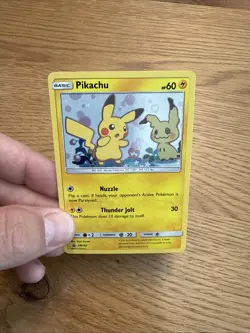 2019 Pokemon Team Up Pikachu Holo Promo #SM162 Black Star Promo Card LP - Image 3