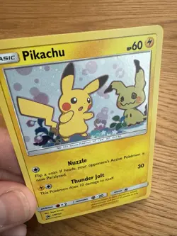 2019 Pokemon Team Up Pikachu Holo Promo #SM162 Black Star Promo Card LP - Image 5
