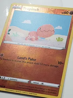 REVERSE HOLO Trapinch 089/189 NM Crocheted Darkness Ablaze Pokemon Card - Asako - Image 2