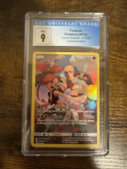 Pokemon Torkoal Secret Rare Cosmic Eclipse Card CGC 9 237/236 - Image 1