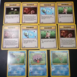 Pokemon Fossil 1st Edition 11 Common Card Lot MP - Image 1