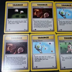 Pokemon Fossil 1st Edition 11 Common Card Lot MP - Image 3
