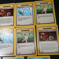 Pokemon Fossil 1st Edition 11 Common Card Lot MP - Image 4