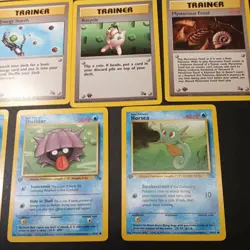 Pokemon Fossil 1st Edition 11 Common Card Lot MP - Image 5