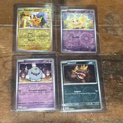 Pokemon Costco Paldean Fates Promo Cards Pikachu Fidough Greavard Maschiff - Image 1