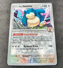 Pokemon Journey Together Hop's Snorlax Reverse Holo Rare Card 117/159 NM - Image 1