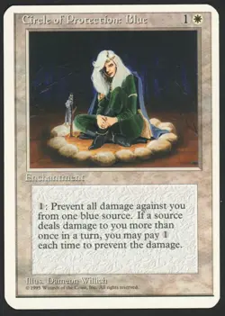 ***Alpha Cut Circle of Protection Blue*** MTG 4th Edition Magic Kid Icarus - Image 1