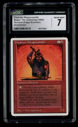 ***CGC 7 Summer Magic (Edgar) Dwarven Weaponsmith*** MTG Summer Magic Kid Icarus - Image 1