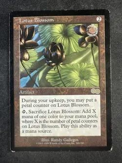 MTG Magic the Gathering 300 Lotus Blossom Urza's Saga Rare LP/MP - Image 1
